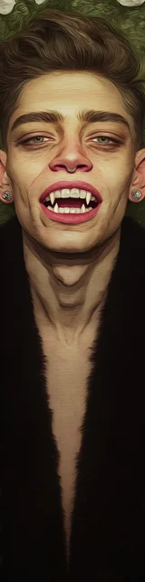 Free vampire bookmark featuring a happy vampire